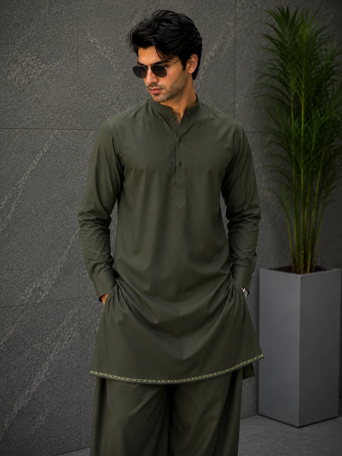 HZ Luxury Premium Wash N Wear Fabric – Charcoal Blue